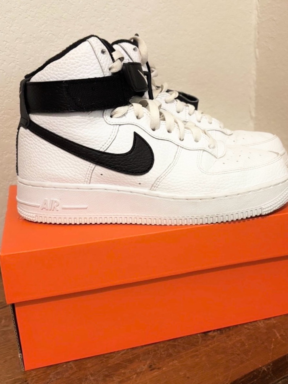 Nike High-Top Air Force 1 Sneakers in White and Black